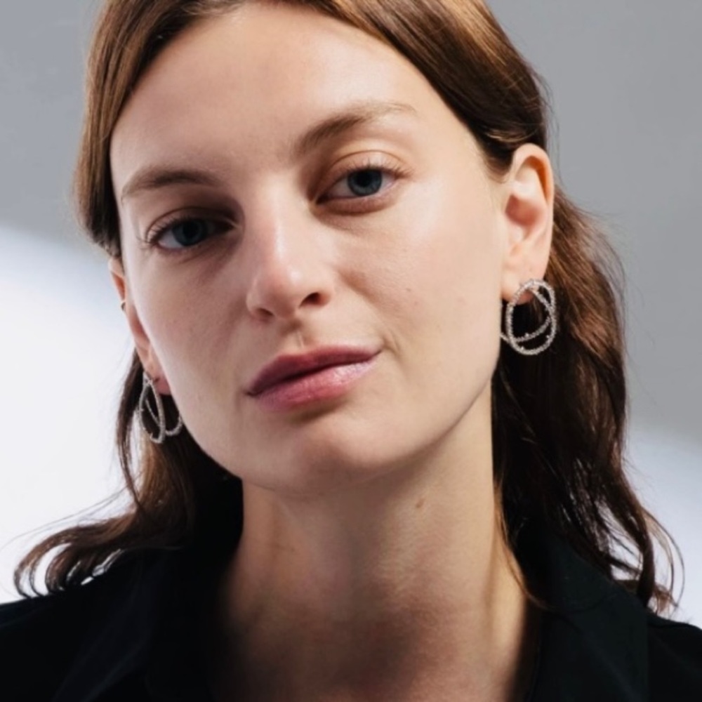 Alexis Bittar Noire Black Crystal Coiled Gold Thorn Orbiting Post Earrings - Picture 13 of 16